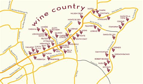 Map of Wineries in Temecula